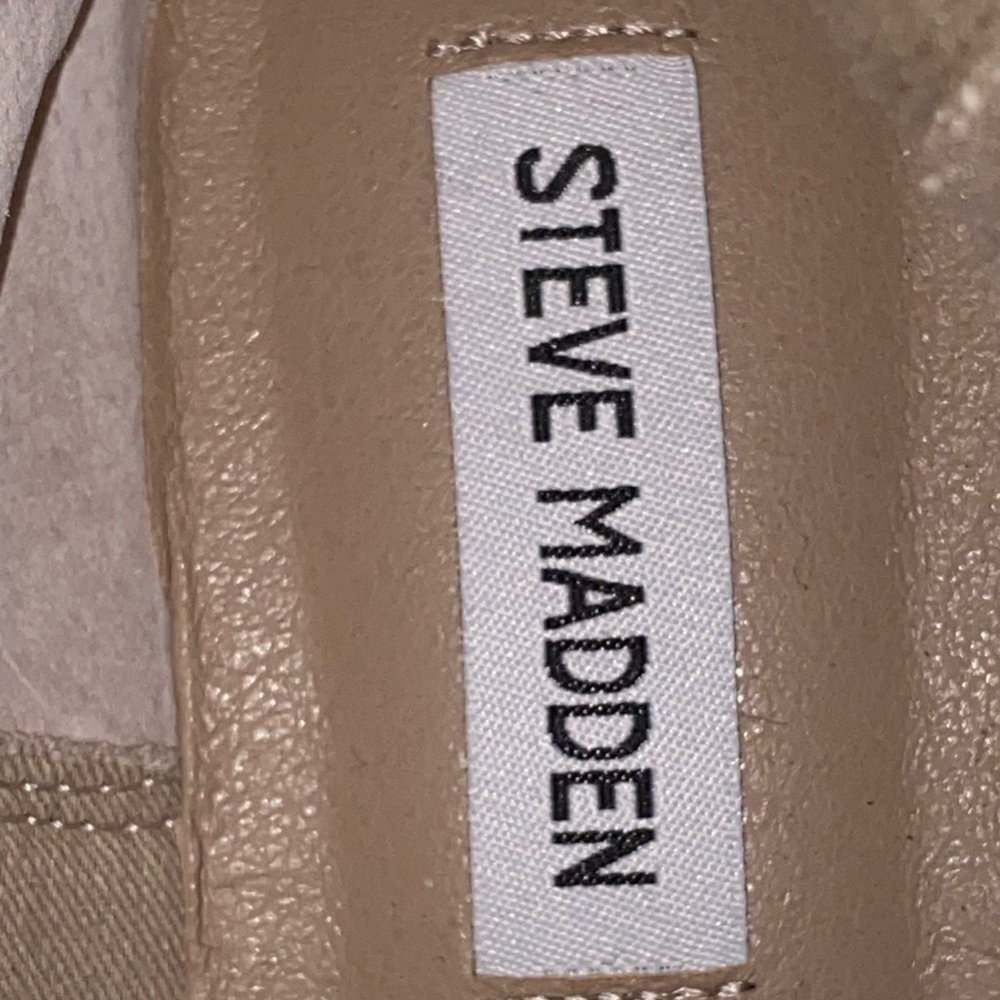 New Steve Madden Beige Ankle Boots - Picture 6 of 7